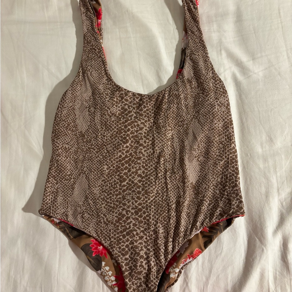 Acacia Swimwear One Piece - Red And Brown Floral - image 3